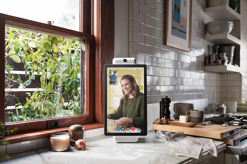 This image provided by Facebook shows the company's product called Portal Plus. Facebook is marketing the device as a way for its more than 2 billion users to chat with one another without having to fuss with positioning and other controls. (Facebook via AP)