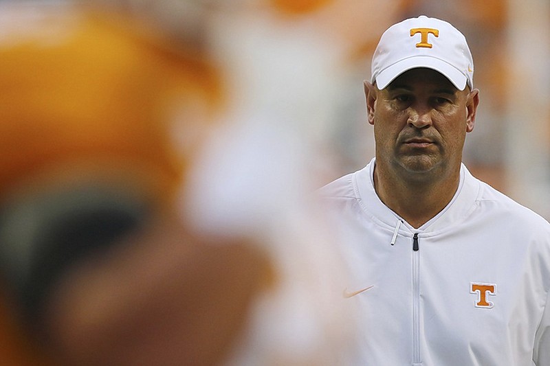 Staff photo by C.B. Schmelter / Tennessee football coach Jeremy Pruitt, shown during the Vols' home game against Florida in September 2018, continues to add to the program's recruiting haul for the 2021 cycle.