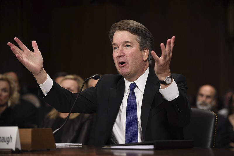 Supreme court nominee Brett Kavanaugh testifies before the Senate Judiciary Committee on Capitol Hill in Washington, Thursday, Sept. 27, 2018. (Saul Loeb/Pool Photo via AP)