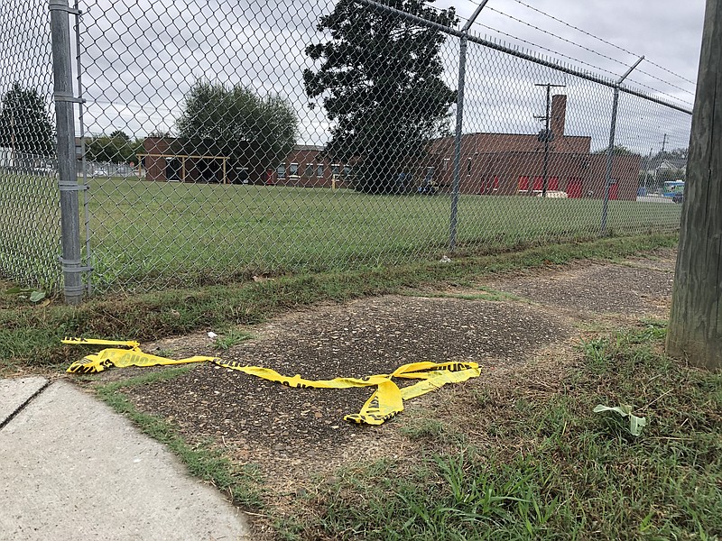 Crime scene tape marks the scene where a shooting happened Tuesday night on West 40th Street.