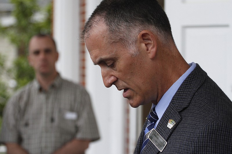 Walker County Schools Superintendent Damon Raines speaks during a news conference in this 2014 staff file photo.