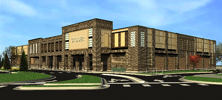 Rendering of the proposed South Broad Street Publix. (Rendering by Hiscutt & Associates)