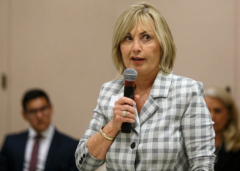 State Rep. Patsy Hazlewood, R-Signal Mountain, speaks at a recent forum hosted by the League of Women Voters.