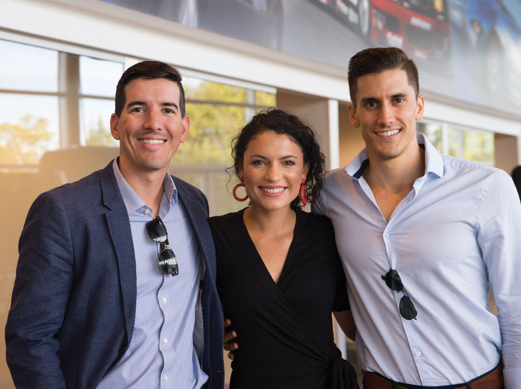 Luis Silva and Monet & Michael Sommers attend the Young Professionals of Chattanooga's after hours event at BMW of Chattanooga.