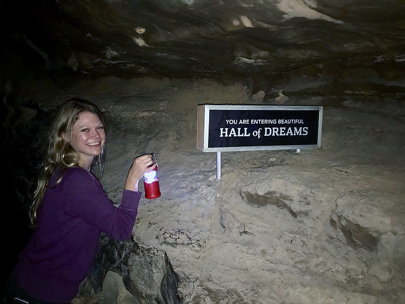 Emily Crisman goes on the Lantern Tour at Ruby Falls.