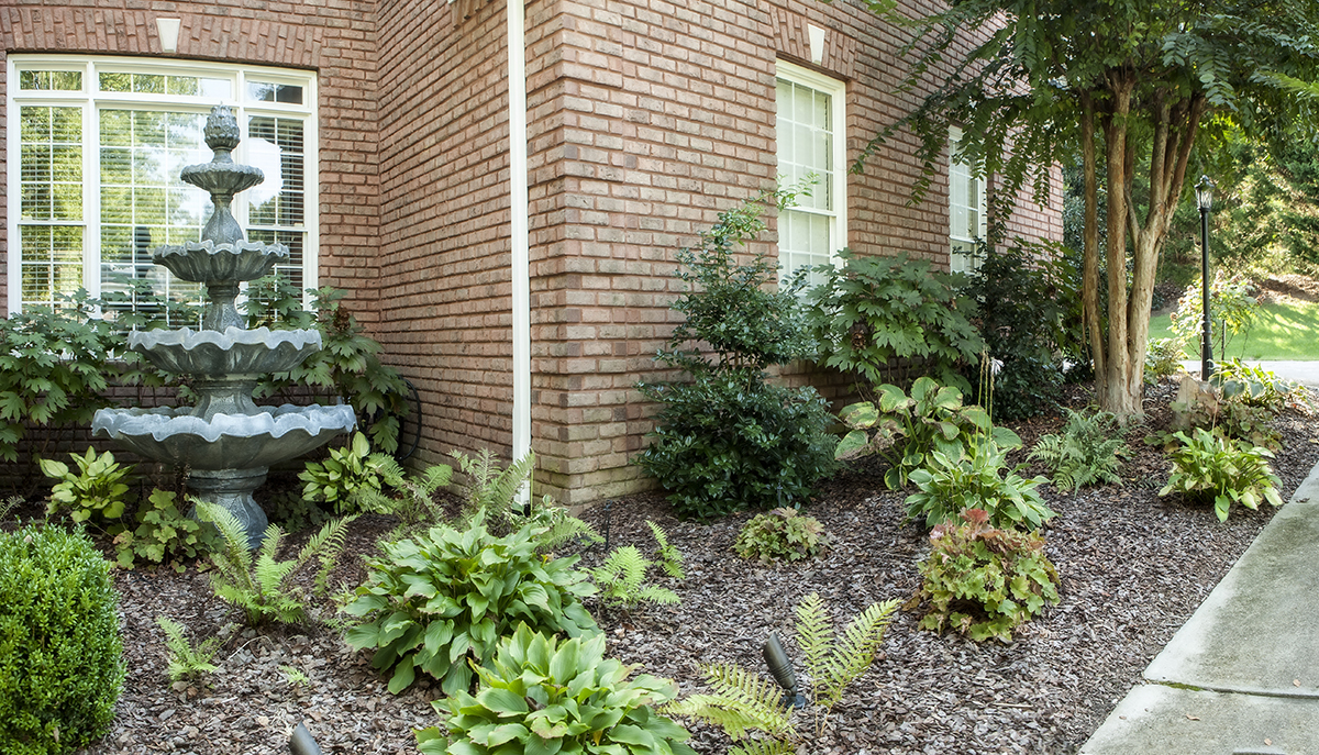 The landscaping at the Mountain Shadows home was designed by Michael Brown of Lush Chattanooga.