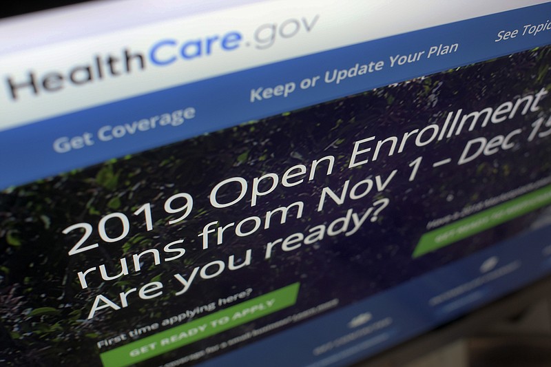 This Tuesday, Oct. 23, 2018 photo shows HealthCare.gov website on a computer screen in New York. The sign-up period for next year’s individual health insurance coverage runs from Nov. 1 to Dec. 15. Picking a plan can initially involve several trips to websites like healthcare.gov just to understand the options. Shoppers who want to stick with the same plan must scrutinize it for changes. (AP Photo/Patrick Sison)