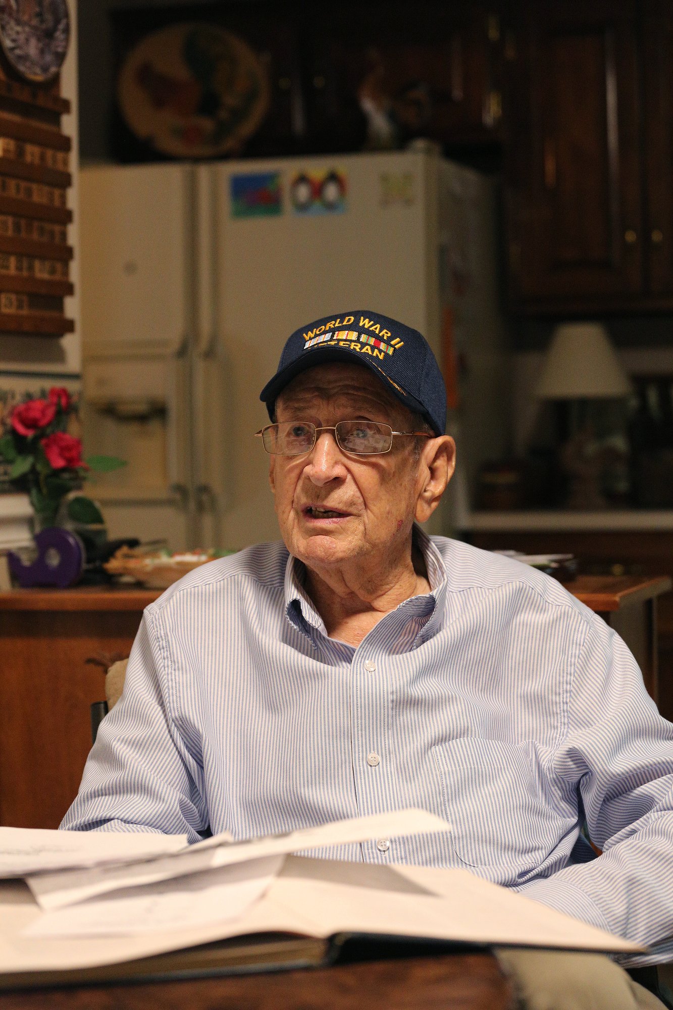 Ralph Painter talks about his time working for TVA after he got out of World War II Monday, October 15, 2018 at his home in East Brainerd, Tennessee. Painter started working at TVA soon after leaving the military.