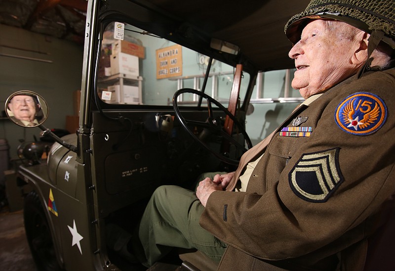 James Gribble poses for a portrait by his Jeep Friday, October 26, 2018 at his Chattanooga, Tennessee, home. Gribble is a part of the Tri-State Military Vehicle Club.