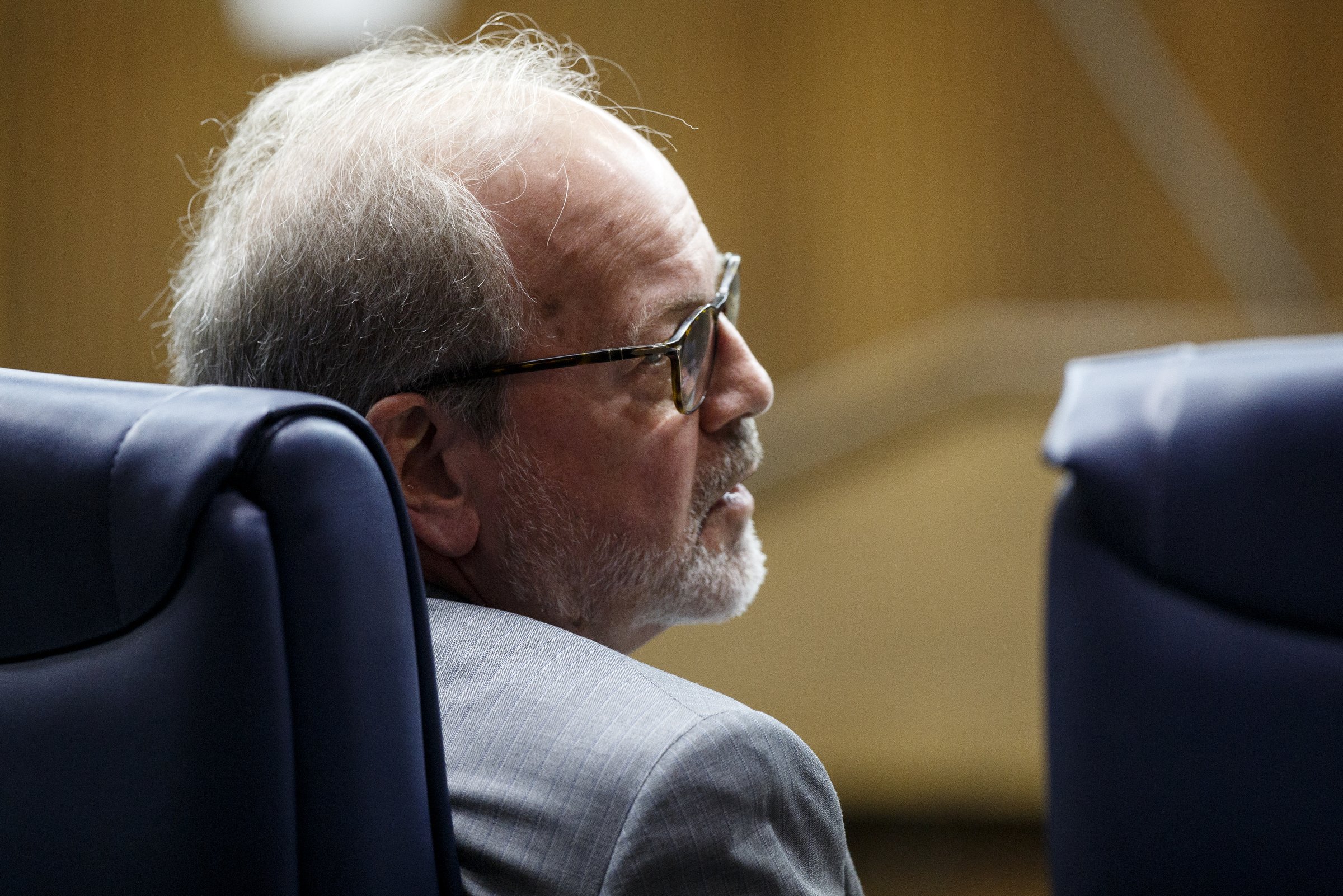 Defendant Tim Boyd, Hamilton County District 8 commissioner, looks on before his trial gets back from recess before Judge Andrew Freiberg during his extortion trial in Judge Don Poole's courtroom in the Hamilton County-Chattanooga Courts Building on Wednesday, Oct. 31, 2018 in Chattanooga, Tenn.