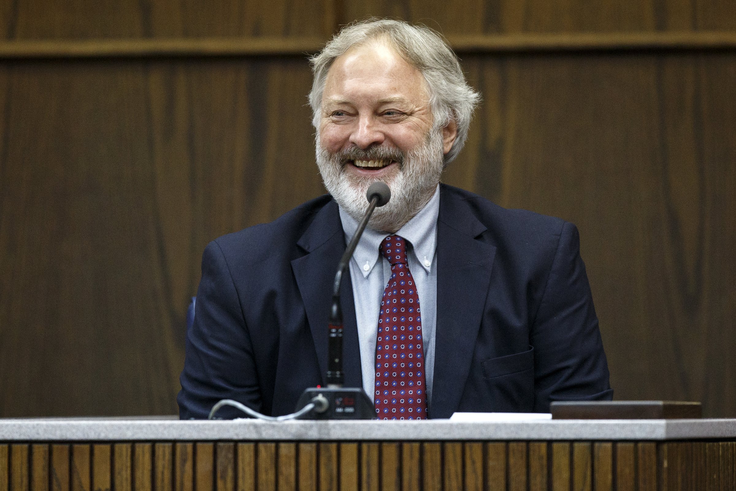 Allen McCallie gives testimony before Judge Andrew Freiberg during Tim Boyd's extortion trial in Judge Don Poole's courtroom in the Hamilton County-Chattanooga Courts Building on Wednesday, Oct. 31, 2018 in Chattanooga, Tenn.