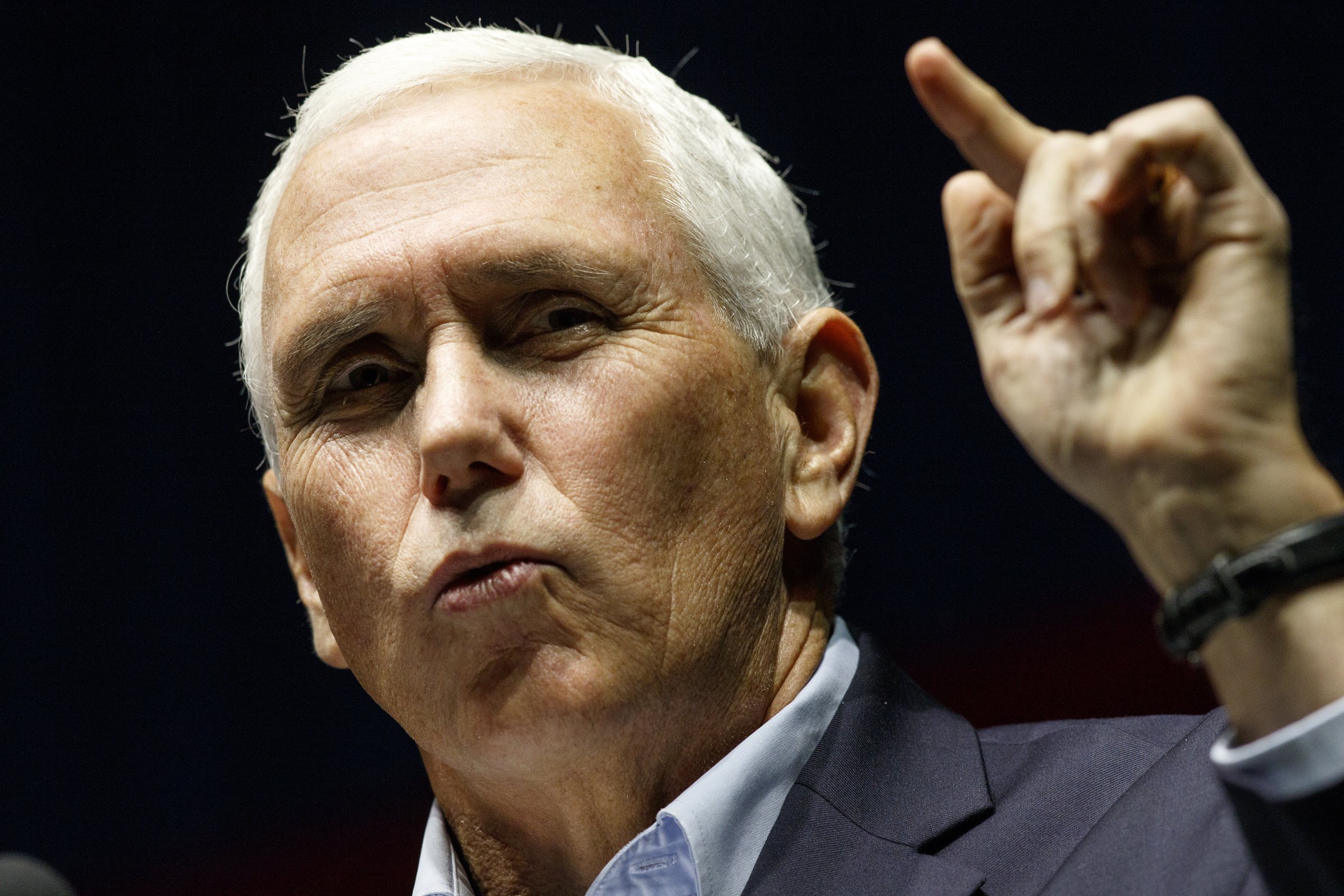 Vice President Mike Pence speaks during a "Get Out The Vote" rally while stumping for Republican gubernatorial candidate Brian Kemp at the Dalton Convention Center on Thursday, Nov. 1, 2018 in Dalton, Ga. Republican Brian Kemp is facing off against Democrat Stacey Abrams for governor in Georgia.