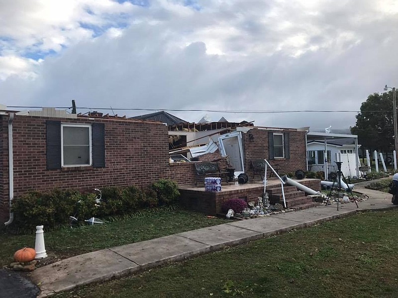 The roof and parts of the interior of this Grundy County home was torn away by a possible tornado overnight. Sheriff Clint Shrum said the path of damage in his county stretches from Pelham to the Sequatchie County line and beyond. (The Grundy County Sheriff's Office)