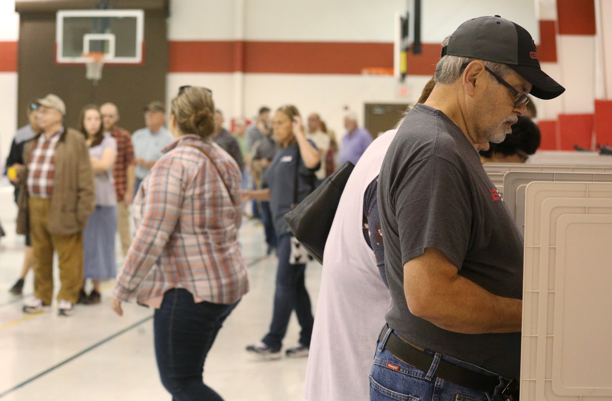 Owen Amos votes Tuesday, November 6, 2018 at the City of Varnell Parks and Recreation in Varnell, Georgia. Amos said he votes in every election because you can't make a difference if your voice isn't heard through your vote.