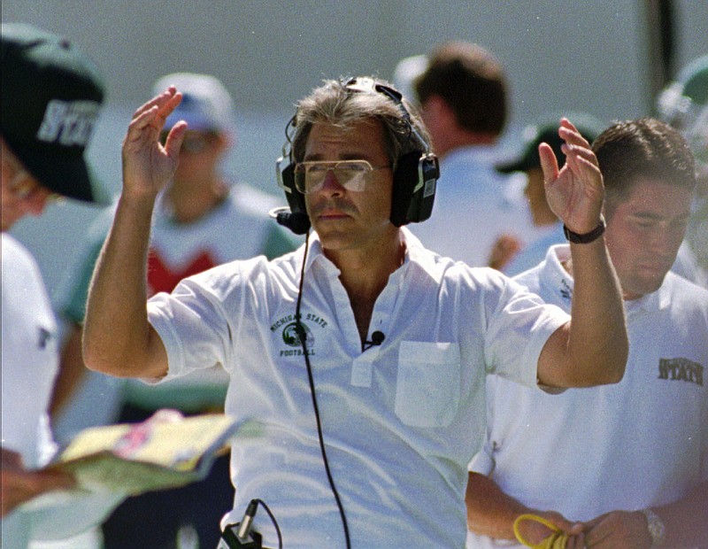 Nick Saban is in his 12th season as Alabama's football coach, but he spent five seasons at Michigan State (1995-99), with his biggest win there the Spartans' upset of No. 1 Ohio State in 1998.