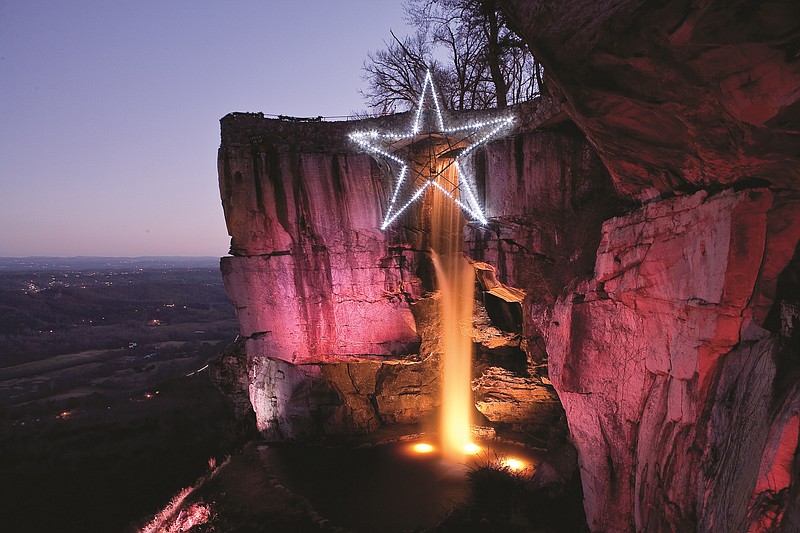 The star hanging over Rock City's Lover's Leap is visible from all around the Tennessee Valley. (Photo: Doug Barnette)