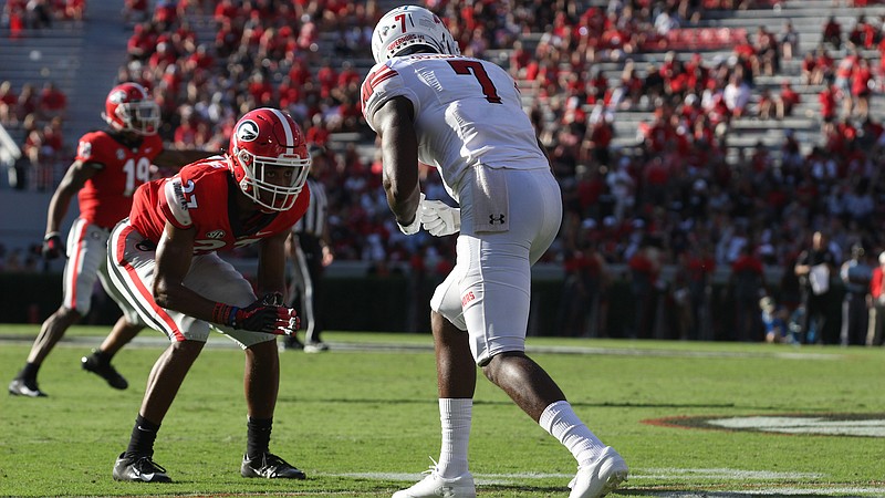 Georgia redshirt freshman cornerback Eric Stokes (27) has been a reserve this season but made a key stop against Auburn last weekend and could start this Saturday when the Bulldogs host UMass.