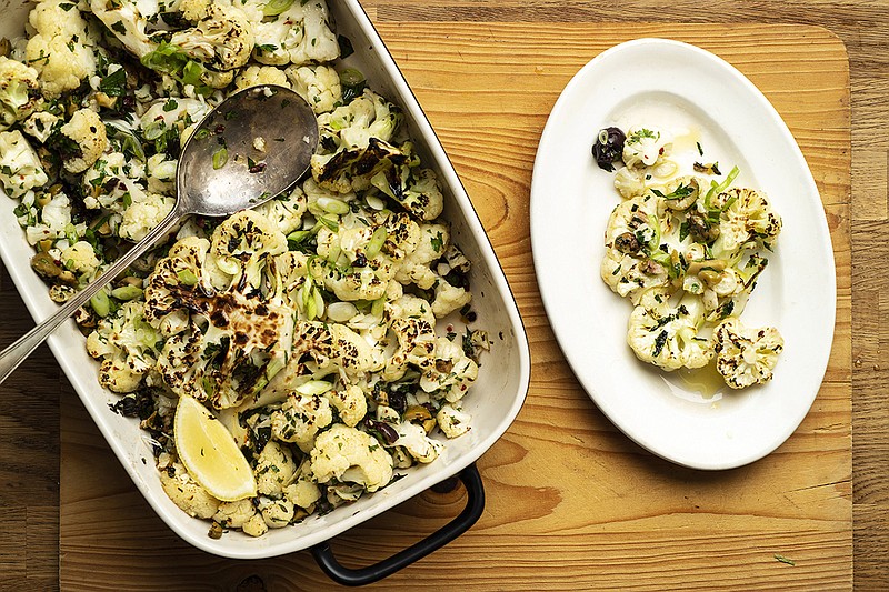 Charred cauliflower with anchovies, capers and olives in New York, Oct. 10, 2018. (Karsten Moran/The New York Times)