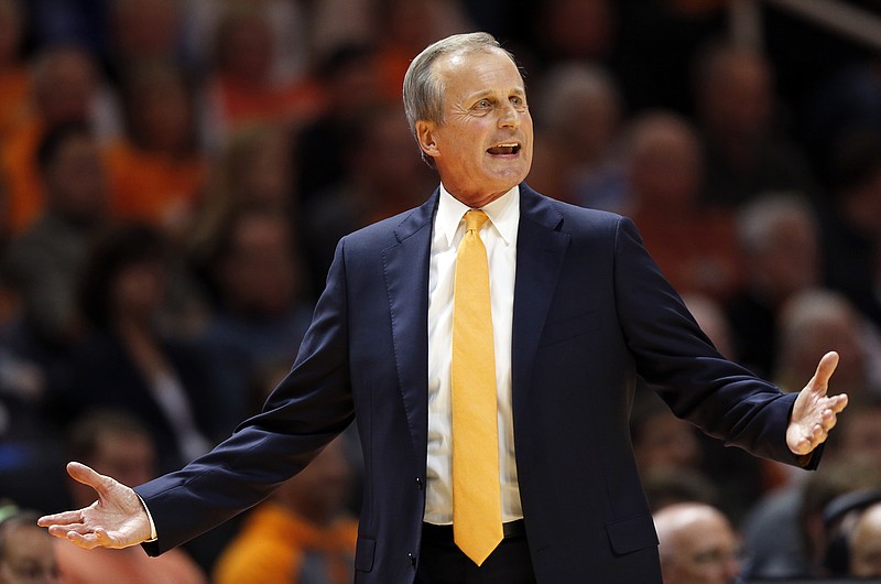 Tennessee men's basketball coach Rick Barnes reacts to a call during the second half of Tuesday's home win against Georgia Tech.