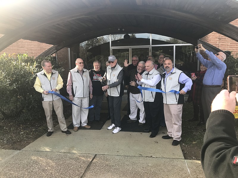 Beach Boy Mike Love, in the hat, did the official ribbon-cutting for the National Top 40 Hall of Fame & Radio Museum, located at WFLI Studios on O'Grady Drive in Lookout Valley. He is flanked by David Carroll, Johnny Eagle, Gene Lovin, Max O'Brien, station owners Marshall Bandy and Evan Stone.