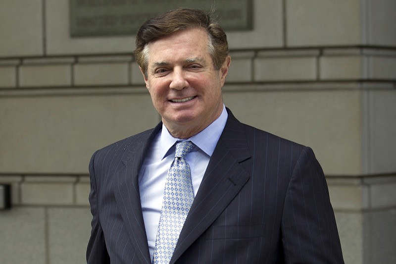 In this May 23, 2018, file photo, Paul Manafort, President Donald Trump's former campaign chairman, leaves the Federal District Court after a hearing, in Washington. Special counsel Robert Mueller is accusing Manafort of lying to federal investigators in the Russia probe in breach of his plea agreement. Prosecutors say in a new court filing that after Manafort agreed to truthfully cooperate with the investigation, he "committed federal crimes" by lying about "a variety of subject matters." (AP Photo/Jose Luis Magana, File)