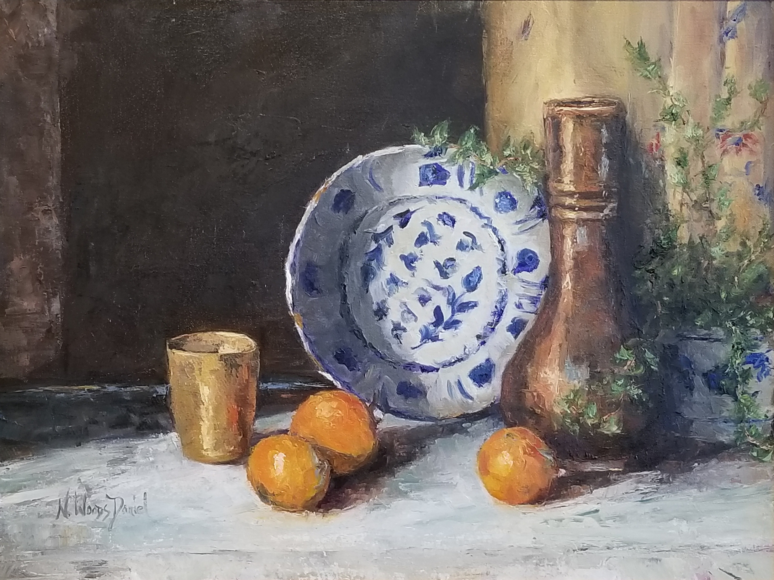 "Pottery and Still Life" by Nancy Woods Daniel.