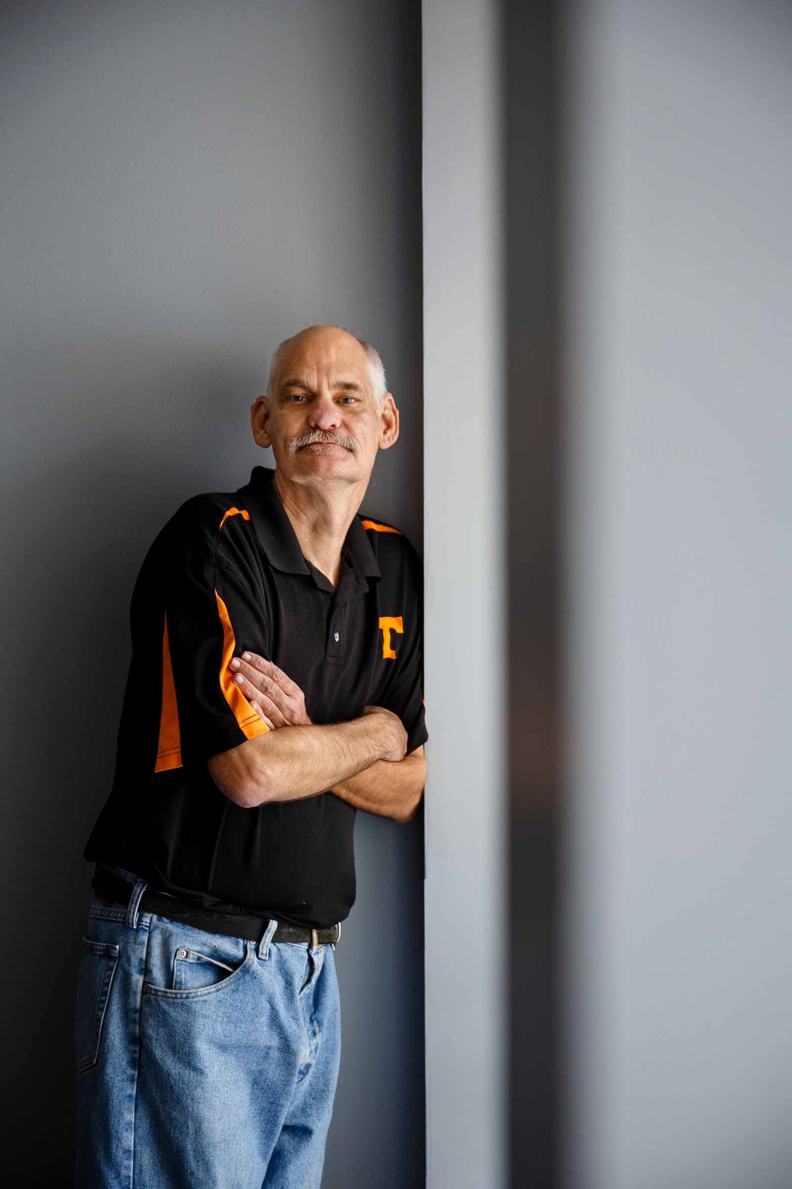 Todd Barksdale poses for a portrait at the Partnership for Families, Children and Adults on Thursday, Nov. 29, 2018, in Chattanooga, Tenn. Mr. Barksdale received aid from the Neediest Cases Fund to help repair his truck after dedicating years of his own service to the Partnership for Families, Children and Adults' Services for the Deaf and Hard of Hearing program.