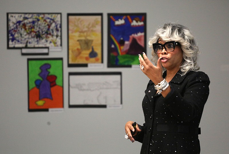 Sharon Griffin, deputy commissioner of school turnaround for Tennessee, speaks during a workshop Monday, December 3, 2018 at the Hamilton County Schools Board of Education office in Chattanooga, Tennessee. Griffin visited Hamilton County in her new role for the first time Monday.