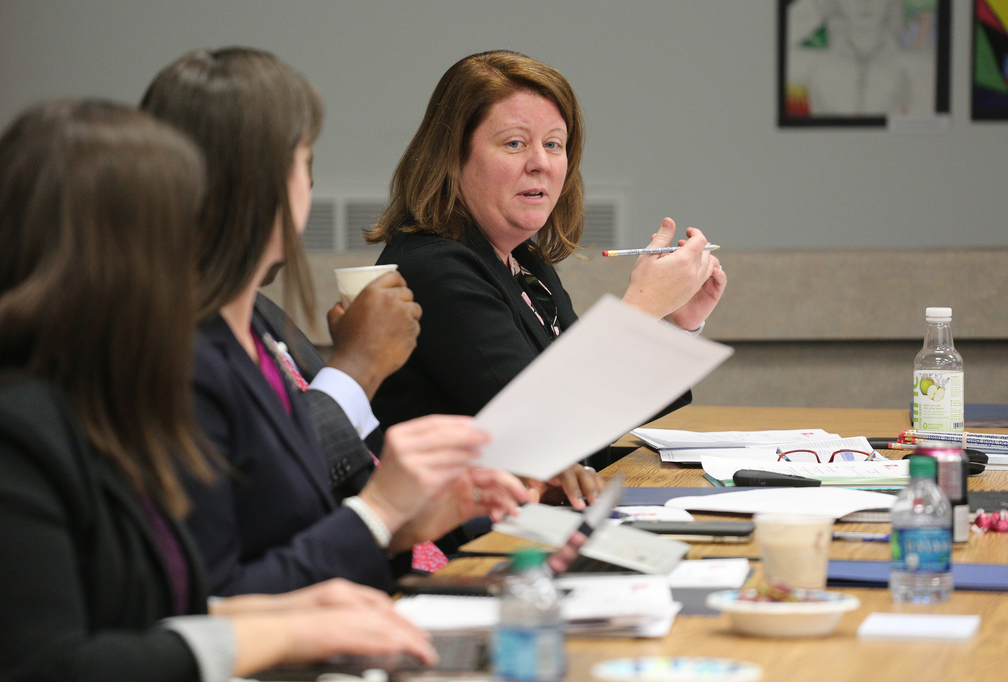 Jill Levine, the chief of the Opportunity Zone, gives updates during a workshop Monday, December 3, 2018 at the Hamilton County Schools Board of Education office in Chattanooga, Tennessee.