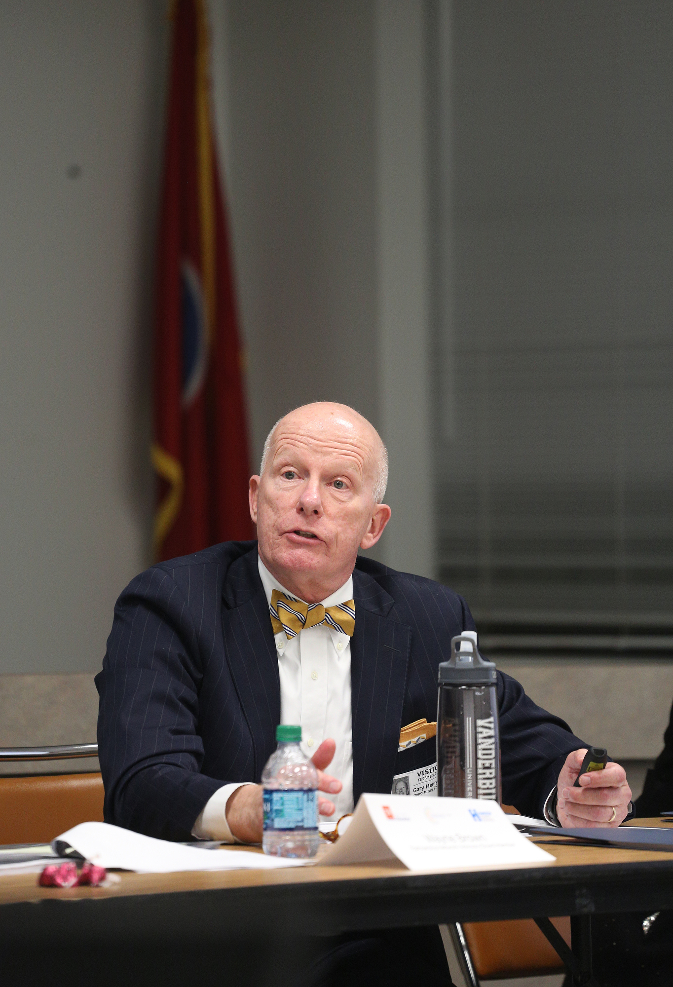 Gary Henry, a professor at Vanderbilt and researcher, gives a presentation during a workshop Monday, December 3, 2018 at the Hamilton County Schools Board of Education office in Chattanooga, Tennessee. Henry gave guiding principles for improving Tennessee's lowest performing schools based on research he has conducted.