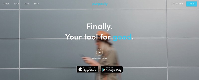 A screenshot of the Purposity website is shown. (Photo screenshot: https://www.purposity.com)
