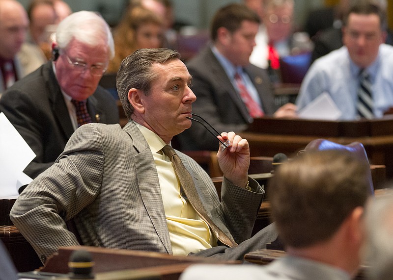 House Republican Caucus Chairman Glen Casada of Franklin participates in an ethics training session in the House chamber in Nashville, Tenn., on Thursday, Jan. 10, 2013. (AP Photo/Erik Schelzig)