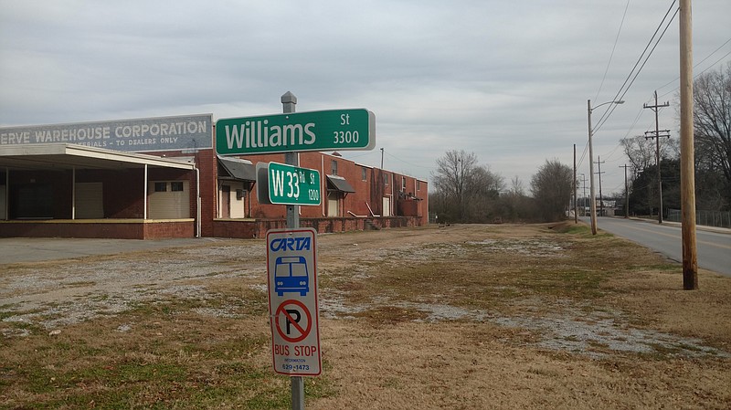 Warehouse space and vacant land make up a 15.6-acre tract off West 33rd Street where a developer is proposing hundreds of new housing units. (Staff photo by Mike Pare)