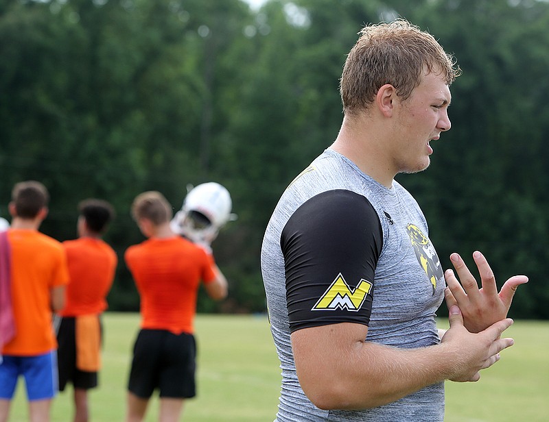 North Murray offensive lineman Luke Griffin, right, has committed to an SEC football program for the second time. Previously committed to Georgia before injuries affected his recruiting profile, the 6-foot-6, 290-pound senior is now committed to Missouri's 2019 signing class.