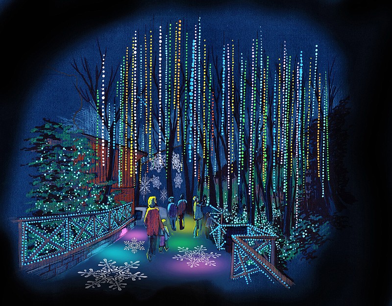 Guests can walk through Dollywood's version of the norther lights, brought to life with music by Dolly Parton.