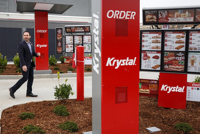 Krystal President and CEO Paul Macaluso gives a tour of a new prototype Krystal restaurant design on Shallowford Road on Thursday, Dec. 13, 2018, in Chattanooga, Tenn. This is the first Krystal prototype in the Chattanooga area.