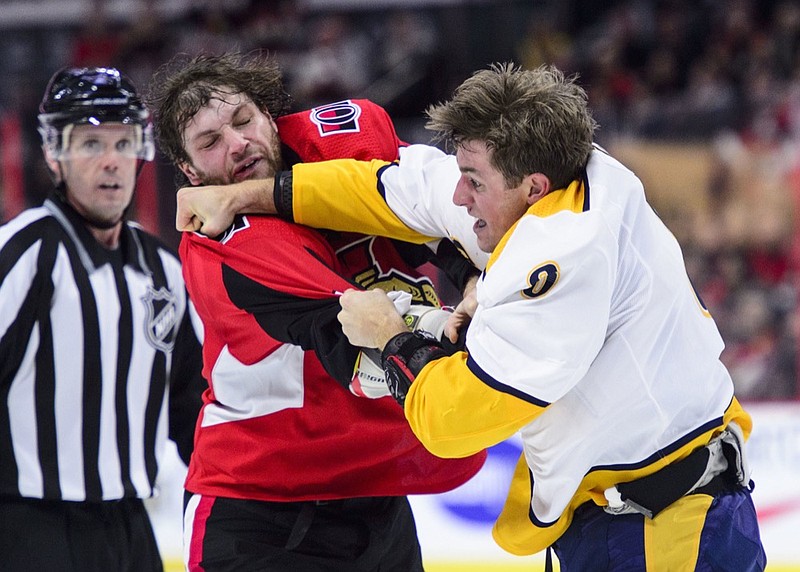 Senators' Thomas Chabot accidentally slashes teammate Travis