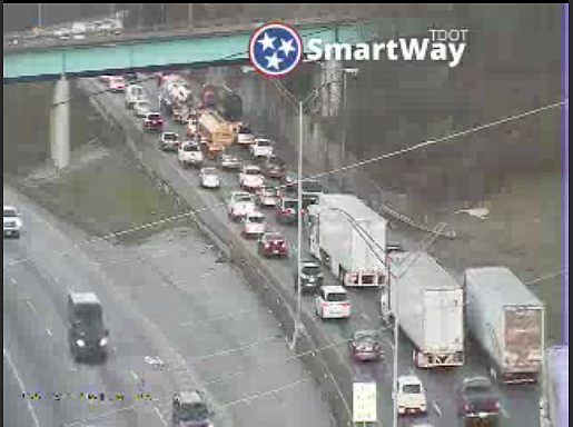 Traffic can be seen on I-24 east at Westside Dr. on Monday, Dec. 17 2018.