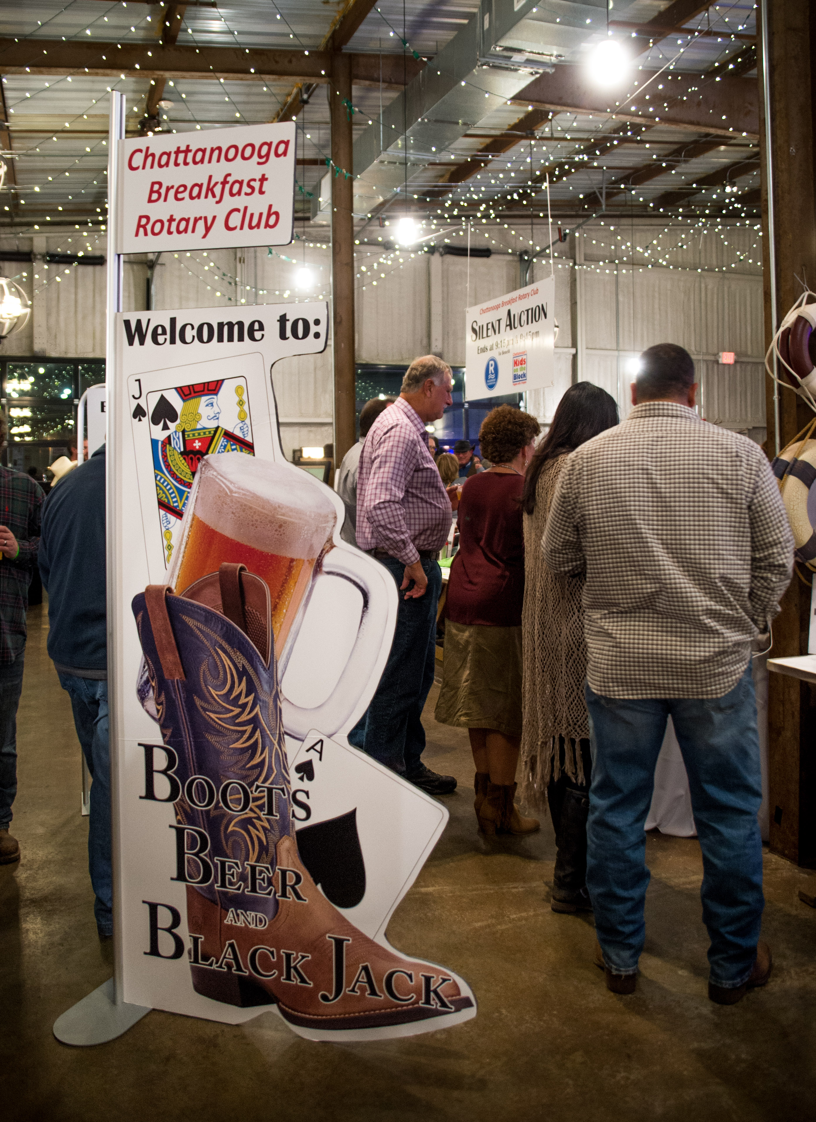 Guests check out the silent auction items.