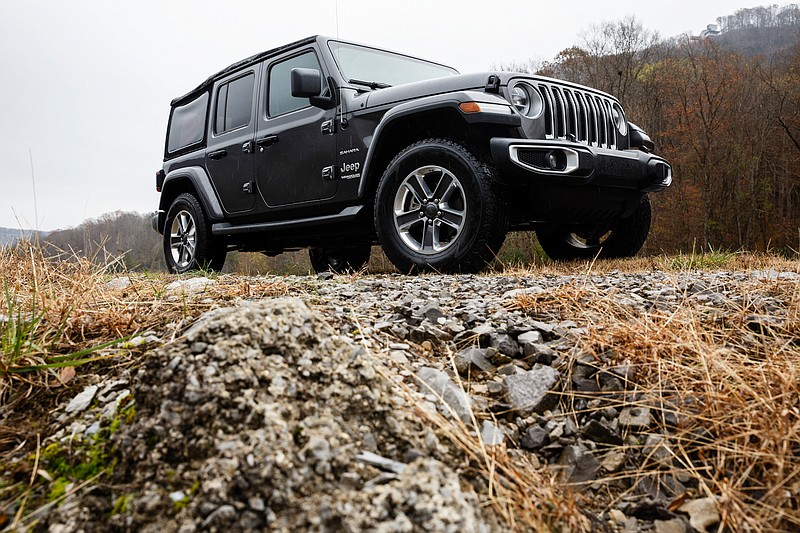 The 2019 Jeep Wrangler features four-wheel drive and high ground clearance.