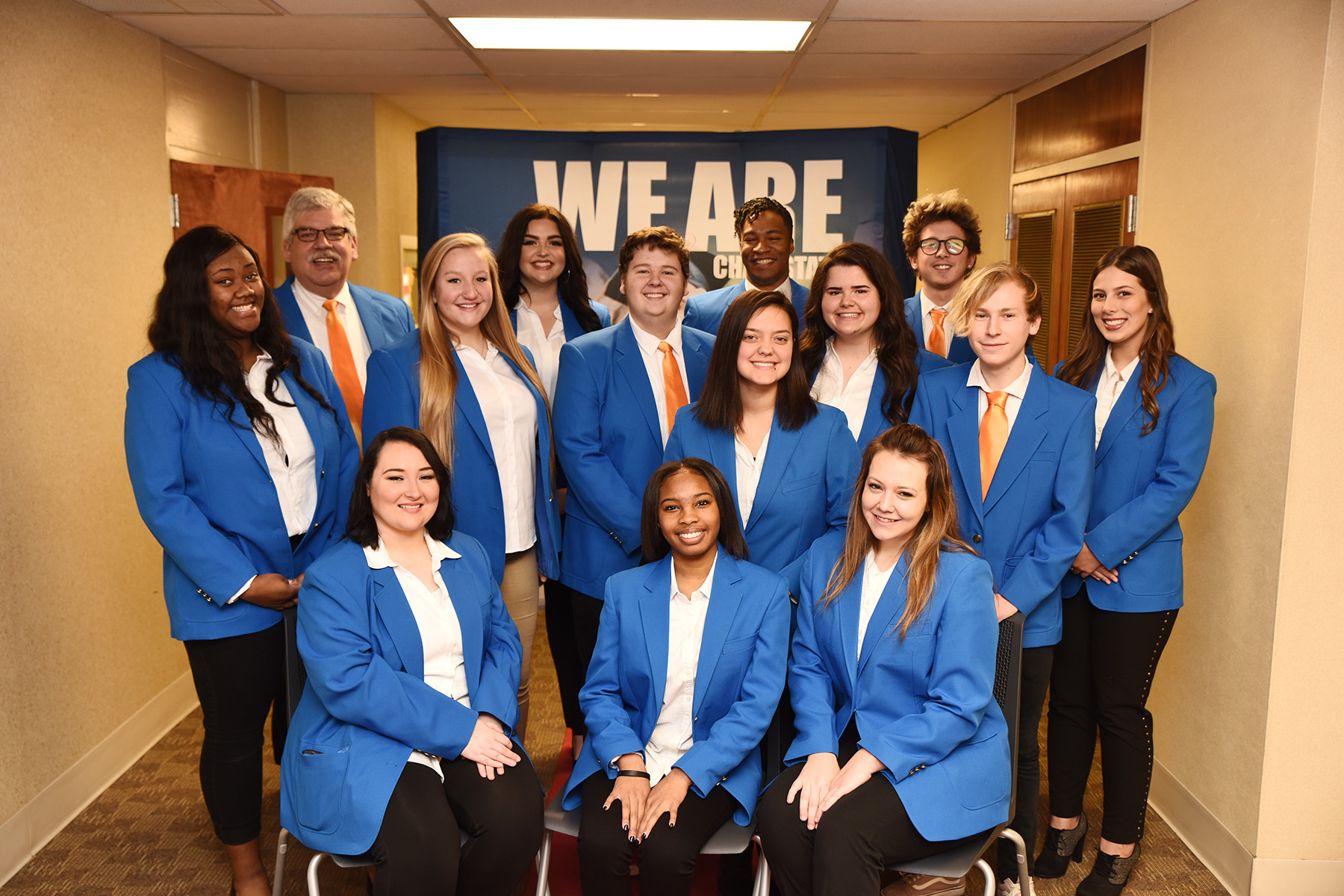 Chattanooga State Community College recently selected 15 highly motivated and dedicated student ambassadors to help represent the college during admission, recruiting, orientation, and community events. Front row: Chelsea Isbill, McKenzie Bramlett, Savannah Stull. Second row: LaTerrinique Ford, Hayley McNeal, Jordan Petty, Ester Ryabchuk, Rachel Woodward, Tyler Gentile, Gabrielle Humble. Third row: James Fry, Britten Bryant, Alan Eady Jr., Noah Harris. Contributed Photo/Times Free Press