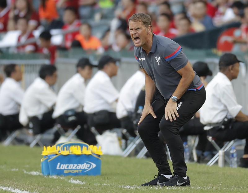 Frank de Boer shouts while managing Crystal Palace FC in July 2017. De Boer has been named the coach of Atlanta United FC, which won the MLS title this month in its second season of competition.