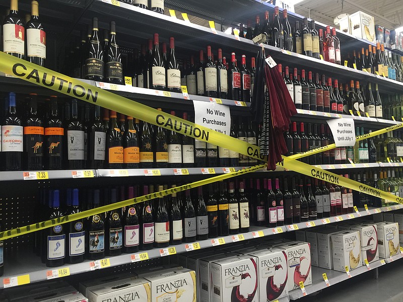 Walmart Neighborhood Market grocery stores prepare to start wine sales at 8 a.m., today. Tennessee grocery stores with permits may begin selling wine today for the first time under a new state law broadening where wine and other liquor may be sold.