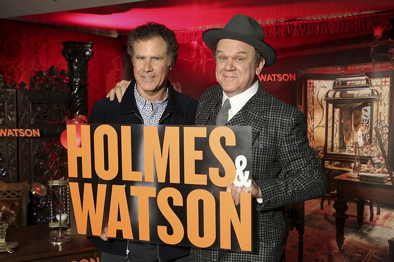 Will Ferrell, left, and John C. Reilly pose for a photo at the "Holmes & Watson" Photo Call on Friday, Dec. 14, 2018, in West Hollywood, Calif. (Photo by Willy Sanjuan/Invision/AP)