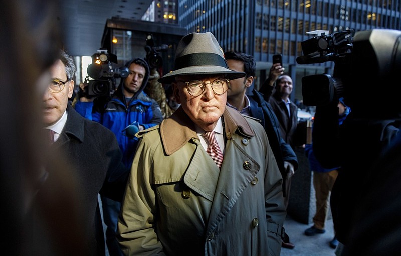 Alderman Ed Burke, 75, walks out of the Dirksen Federal Courthouse following his release after turning himself in, Thursday, Jan. 3, 2019, in Chicago. Burke, one of the most powerful City Council members in Chicago, is charged with one count of attempted extortion in trying to shake down a fast-food restaurant seeking city remodeling permits, according to a federal complaint unsealed Thursday. (Brian Cassella/Chicago Tribune via AP)

