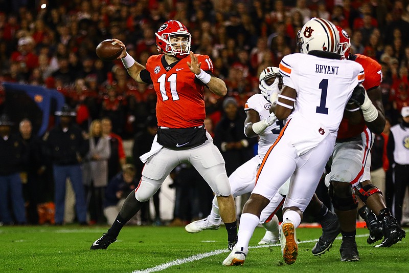 Georgia quarterback Jake Fromm has thrown for 54 touchdowns and only 13 interceptions through his first two seasons, which helped result in Jacob Eason and Justin Fields leaving the program to seek better opportunities for playing time.