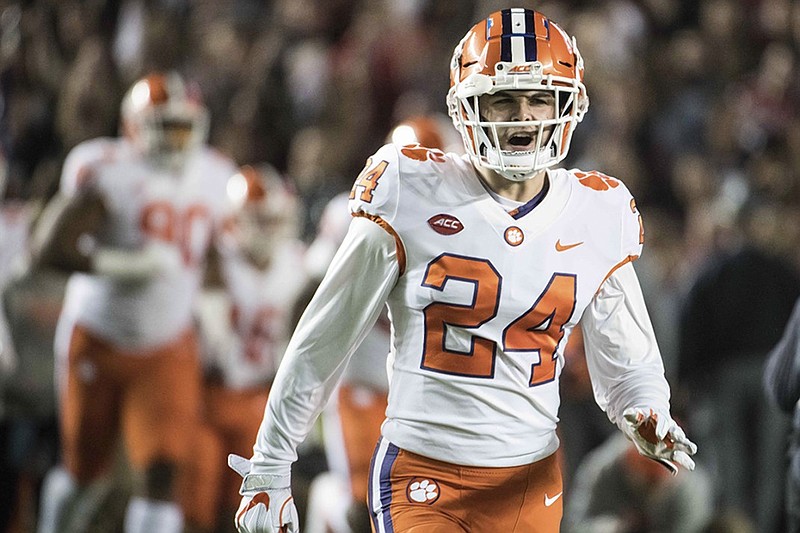 Clemson defensive back Nolan Turner runs onto the field before the Tigers' game at Clemson in November 2017. No. 2 Clemson will take on top-ranked Alabama in the College Football Playoff final tonight in Santa Clara, Calif.