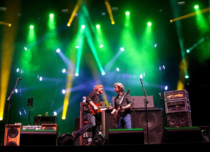 Phish performs during the Bonnaroo Music and Arts Festival in Manchester, Tenn., Sunday, June 10, 2012. (AP Photo/Dave Martin)