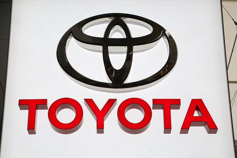 FILE- In this Feb. 15, 2018, file photo the Toyota logo displayed at the Pittsburgh Auto Show. Toyota is recalling 1.7 million vehicles in North America to replace potentially deadly Takata front passenger air bag inflators. The move announced Wednesday, Jan. 9, 2019, includes 1.3 million vehicles in the U.S. and is part of the largest series of automotive recalls in the nation’s history. (AP Photo/Gene J. Puskar, File)