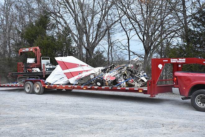 Private contractors on Friday recover the wreckage of a small plane that crashed in Chickamauga Lake on Monday, January 7, 2019. / Contributed photo by Hamilton County Sheriff's Office Public Relations Division